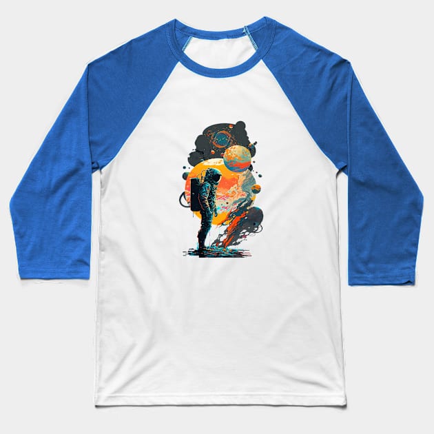 Space Explorer Baseball T-Shirt by DavidLoblaw